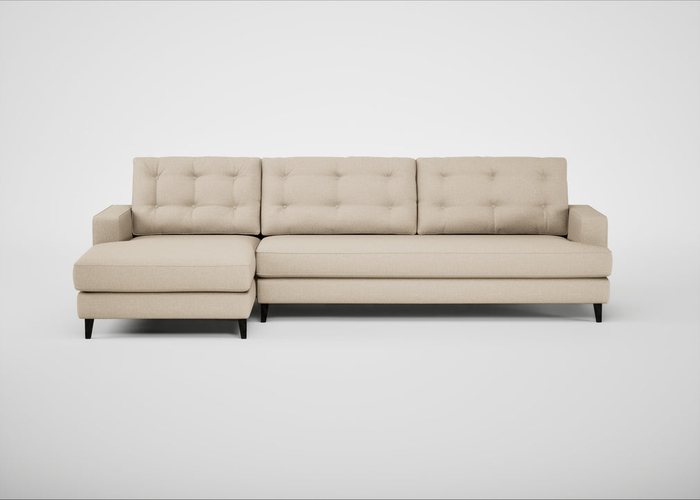 Mistral Left Hand Facing Corner Sofa Brushed Cotton Oat / Black