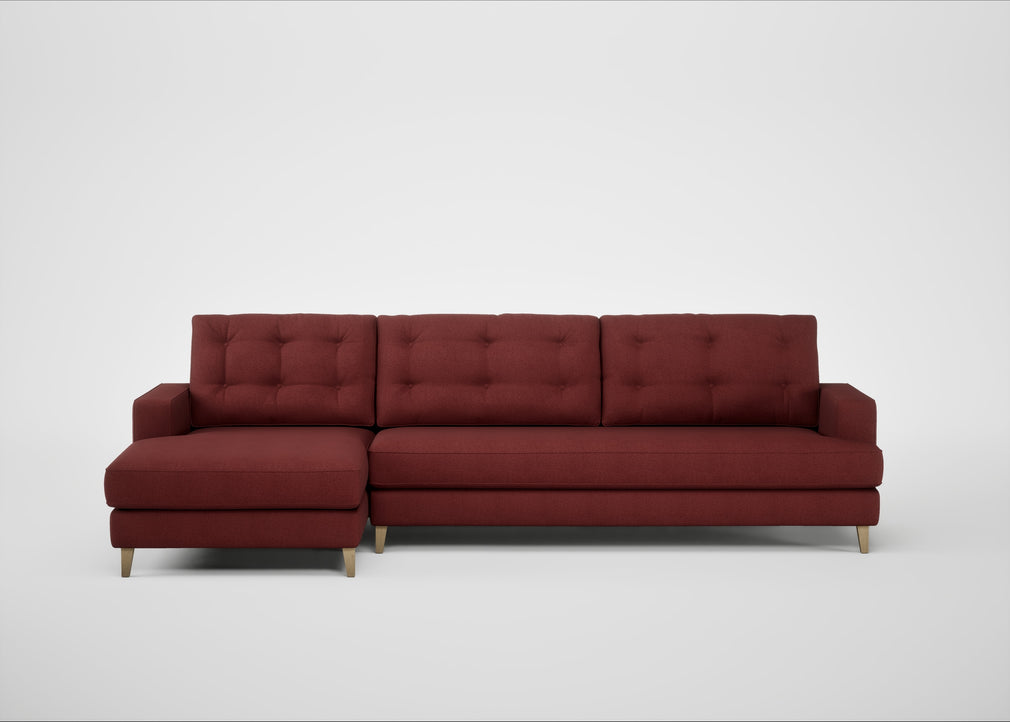 Mistral Left Hand Facing Corner Sofa Capelo Linen-Cotton Etruscan Red / Natural