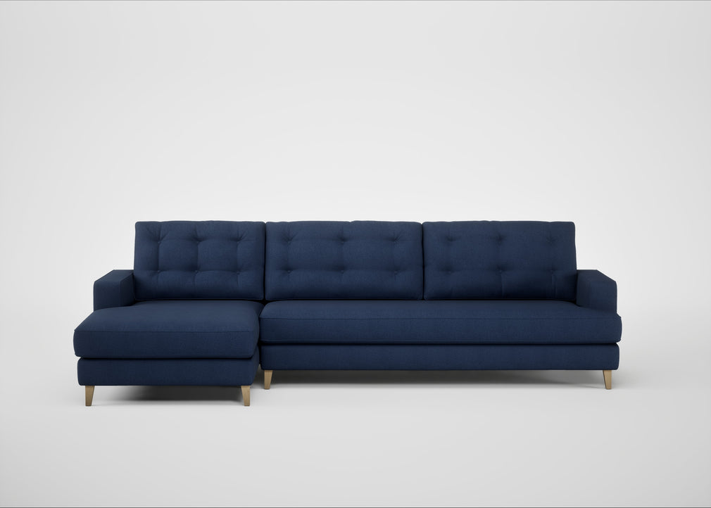 Mistral Left Hand Facing Corner Sofa Capelo Linen-Cotton Inkspot / Natural