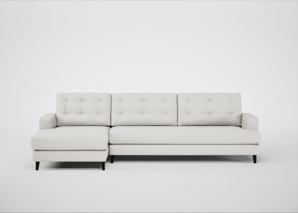 Mistral Left Hand Facing Corner Sofa Capelo Linen-Cotton Sea Salt / Black