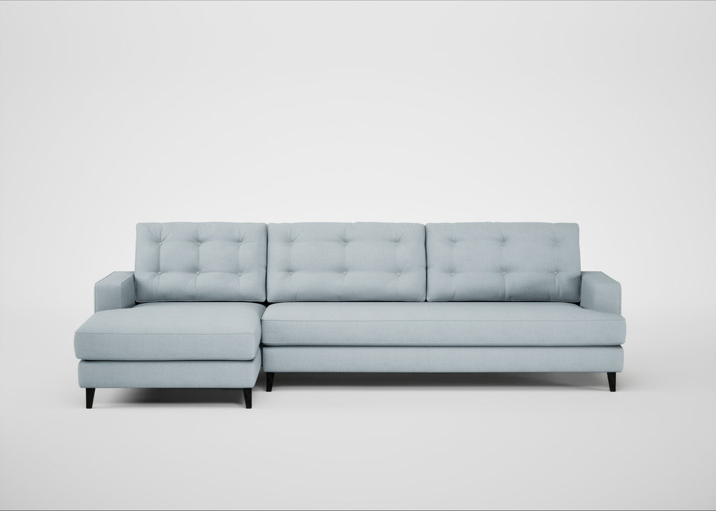 Mistral Left Hand Facing Corner Sofa Capelo Linen-Cotton Sea Shanty / Black