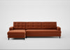 Mistral Left Hand Facing Corner Sofa Cotton Velvet Russet / Black