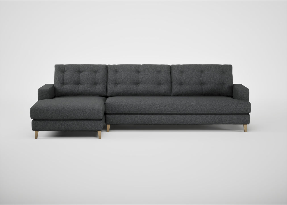 Mistral Left Hand Facing Corner Sofa Melton Wool Granite / Natural