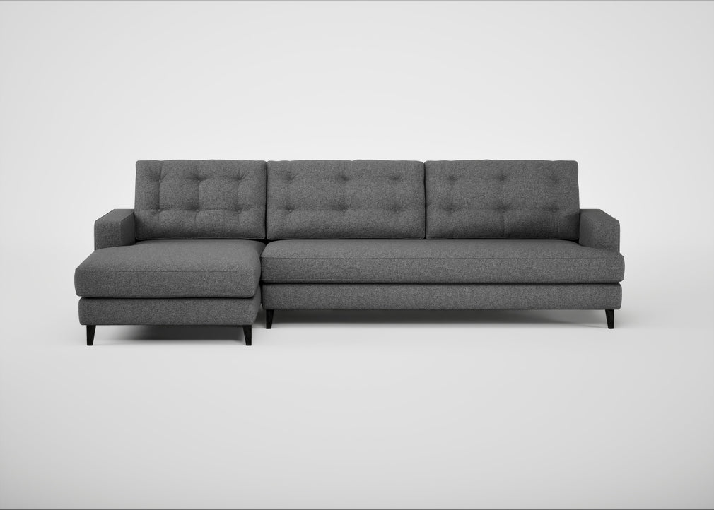 Mistral Left Hand Facing Corner Sofa Melton Wool Shale / Black