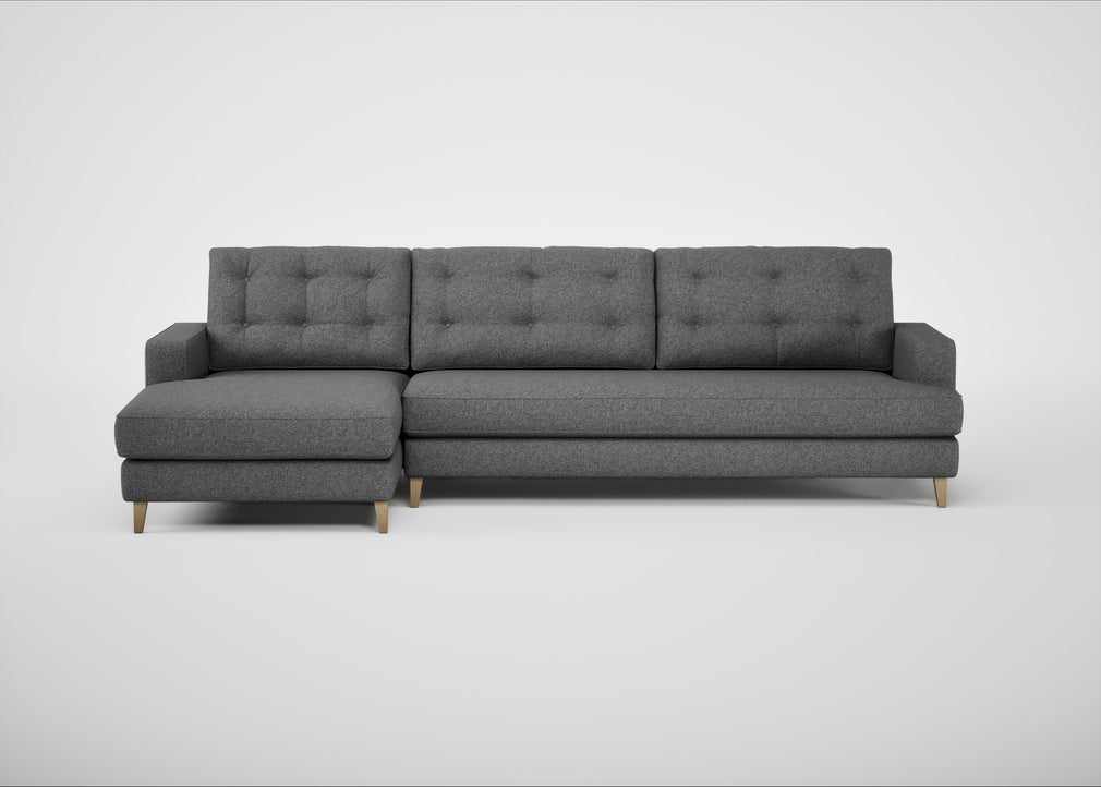 Mistral Left Hand Facing Corner Sofa Melton Wool Shale / Natural
