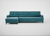 Mistral Left Hand Facing Corner Sofa Smart Luxe Velvet Airforce Blue / Black