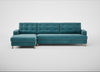 Mistral Left Hand Facing Corner Sofa Smart Luxe Velvet Airforce Blue / Natural