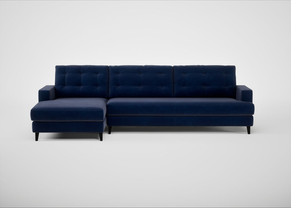 Mistral Left Hand Facing Corner Sofa Smart Luxe Velvet Midnight / Black
