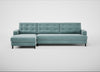 Mistral Left Hand Facing Corner Sofa Smart Luxe Velvet Mineral Blue / Black