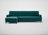 Mistral Left Hand Facing Corner Sofa Smart Luxe Velvet Ocean Green / Black