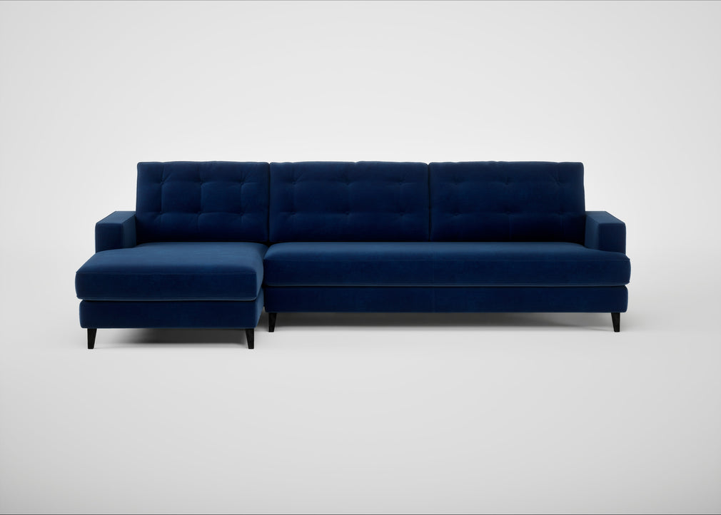 Mistral Left Hand Facing Corner Sofa Smart Velvet Dusk / Black