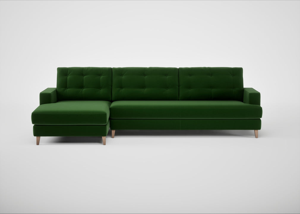 Mistral Left Hand Facing Corner Sofa Smart Velvet Forest / Natural
