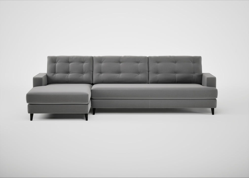 Mistral Left Hand Facing Corner Sofa Smart Velvet Mercury / Black