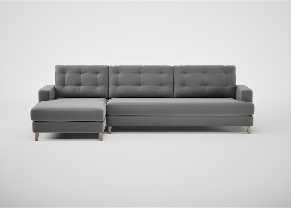 Mistral Left Hand Facing Corner Sofa Smart Velvet Mercury / Natural