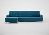 Mistral Left Hand Facing Corner Sofa Smart Velvet Ocean Blue / Natural
