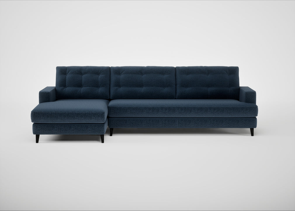 Mistral Left Hand Facing Corner Sofa Boucle Velvet Space / Black