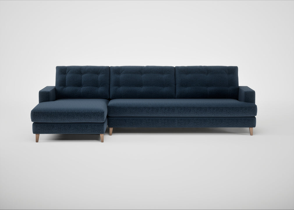 Mistral Left Hand Facing Corner Sofa Boucle Velvet Space / Natural