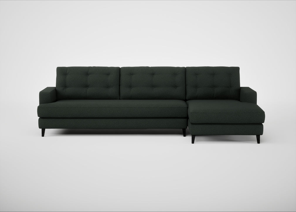 Mistral Right Hand Facing Corner Sofa Boucle Fern / Black