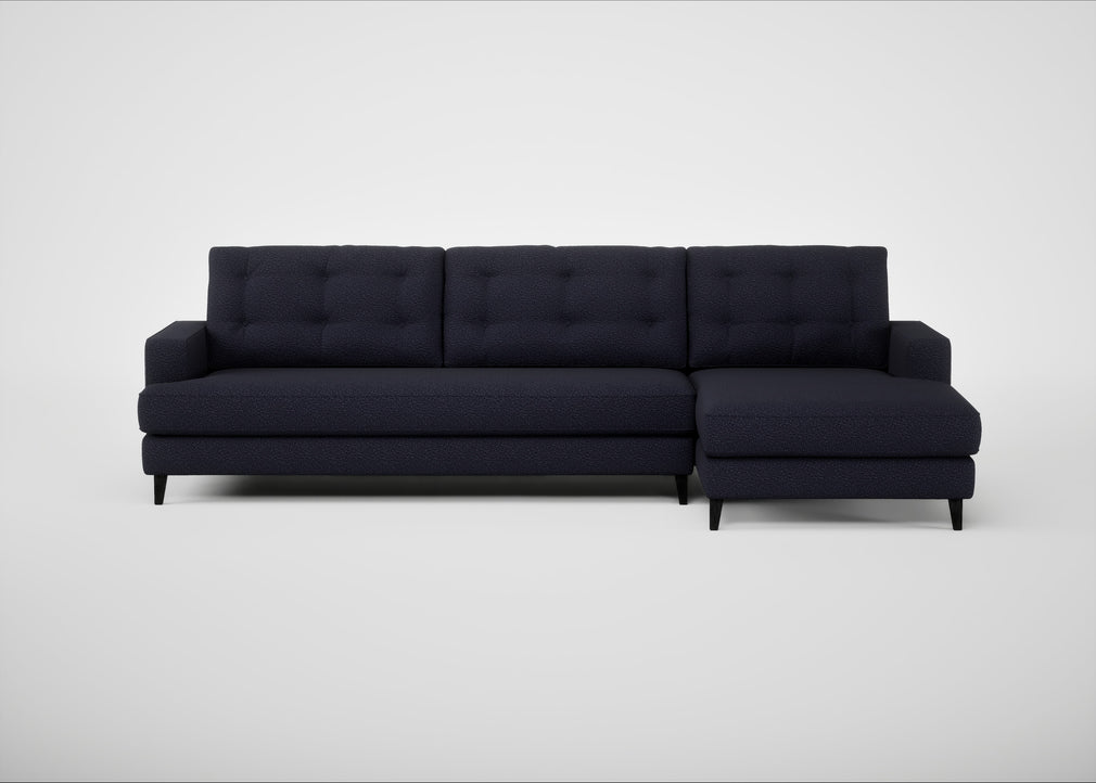 Mistral Right Hand Facing Corner Sofa Boucle Indigo / Black