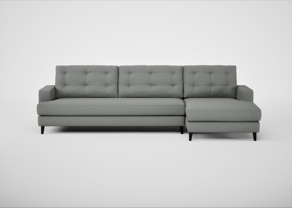 Mistral Right Hand Facing Corner Sofa Boucle Steel / Black