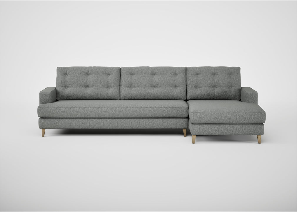 Mistral Right Hand Facing Corner Sofa Boucle Steel / Natural