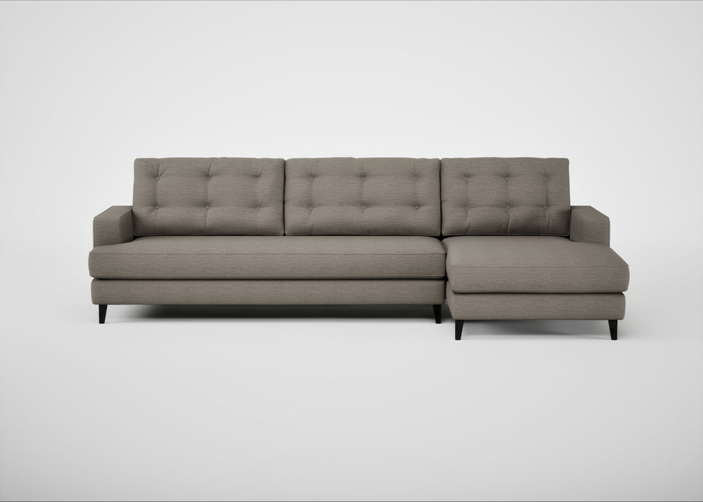 Mistral Right Hand Facing Corner Sofa Broad Weave Pebble / Black
