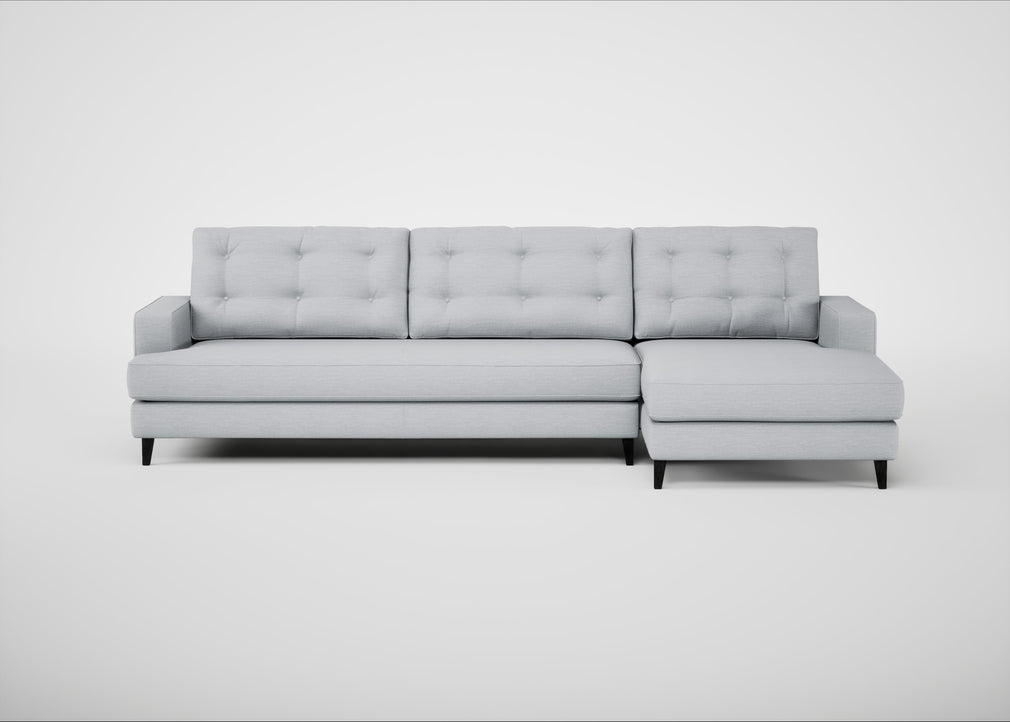 Mistral Right Hand Facing Corner Sofa Broad Weave Tin / Black