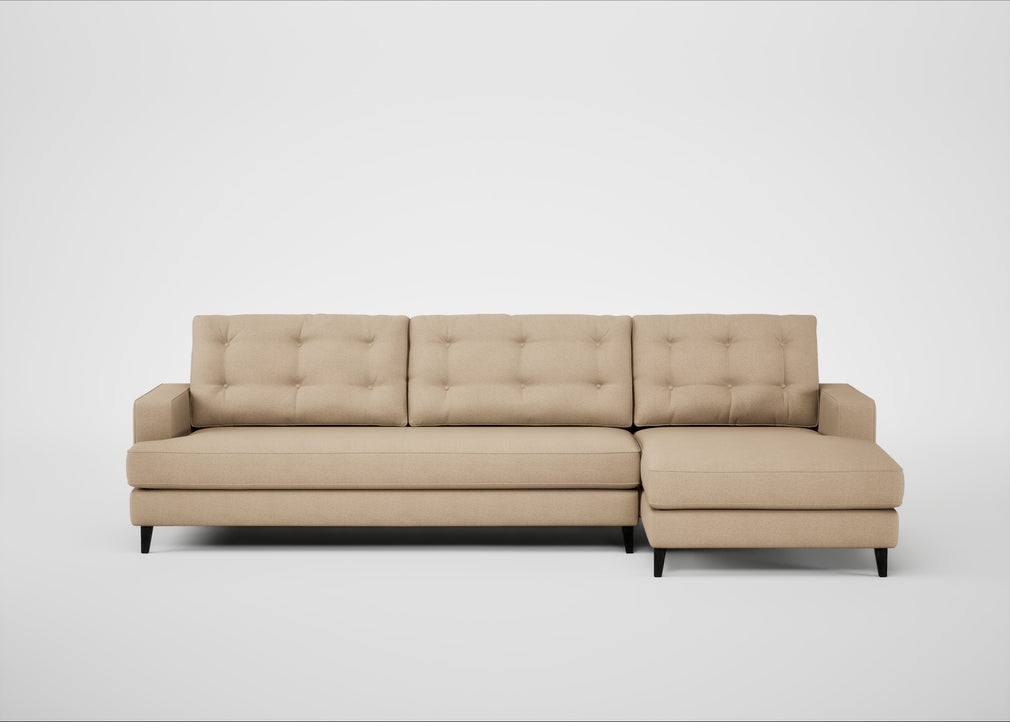 Mistral Right Hand Facing Corner Sofa Capelo Linen-Cotton Bamboo / Black