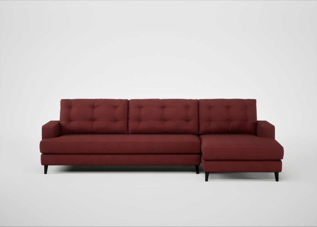 Mistral Right Hand Facing Corner Sofa Capelo Linen-Cotton Etruscan Red / Black