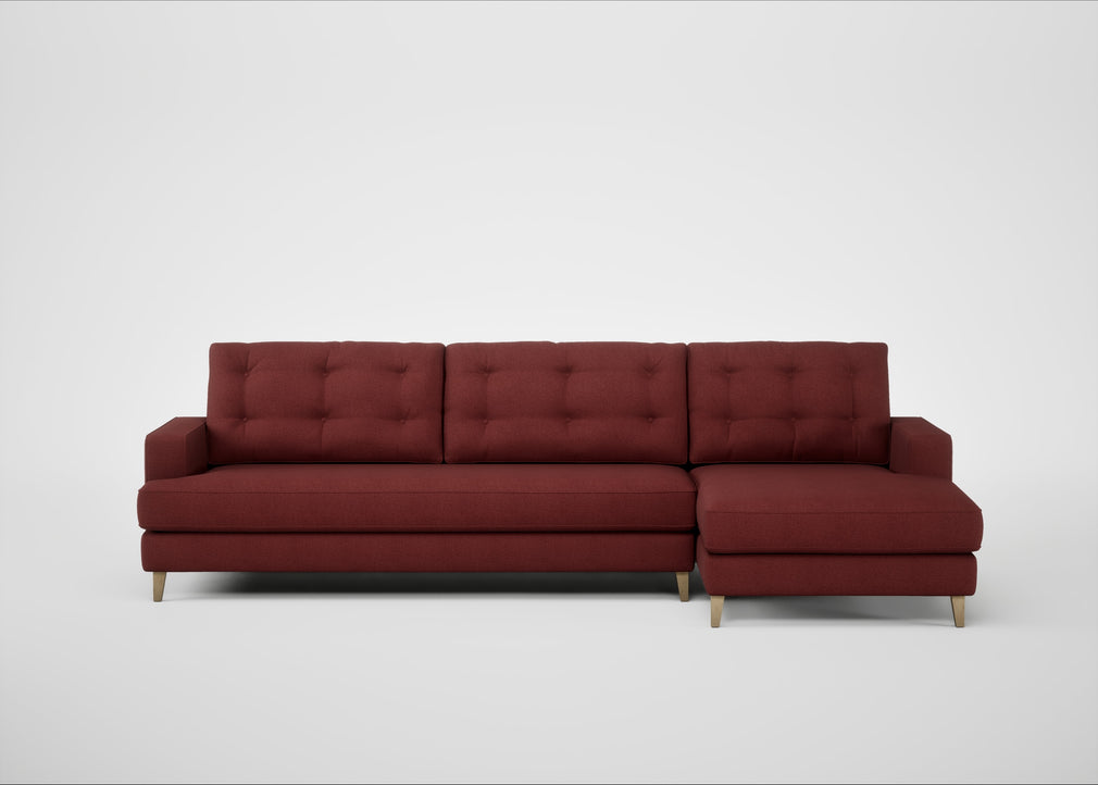 Mistral Right Hand Facing Corner Sofa Capelo Linen-Cotton Etruscan Red / Natural
