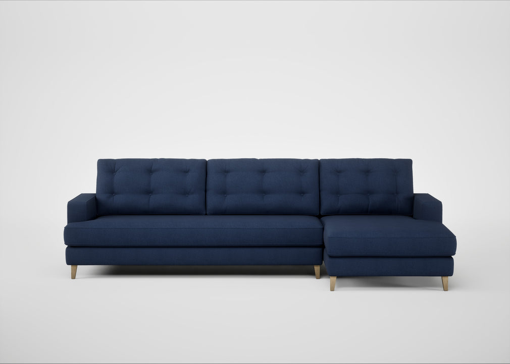Mistral Right Hand Facing Corner Sofa Capelo Linen-Cotton Inkspot / Natural