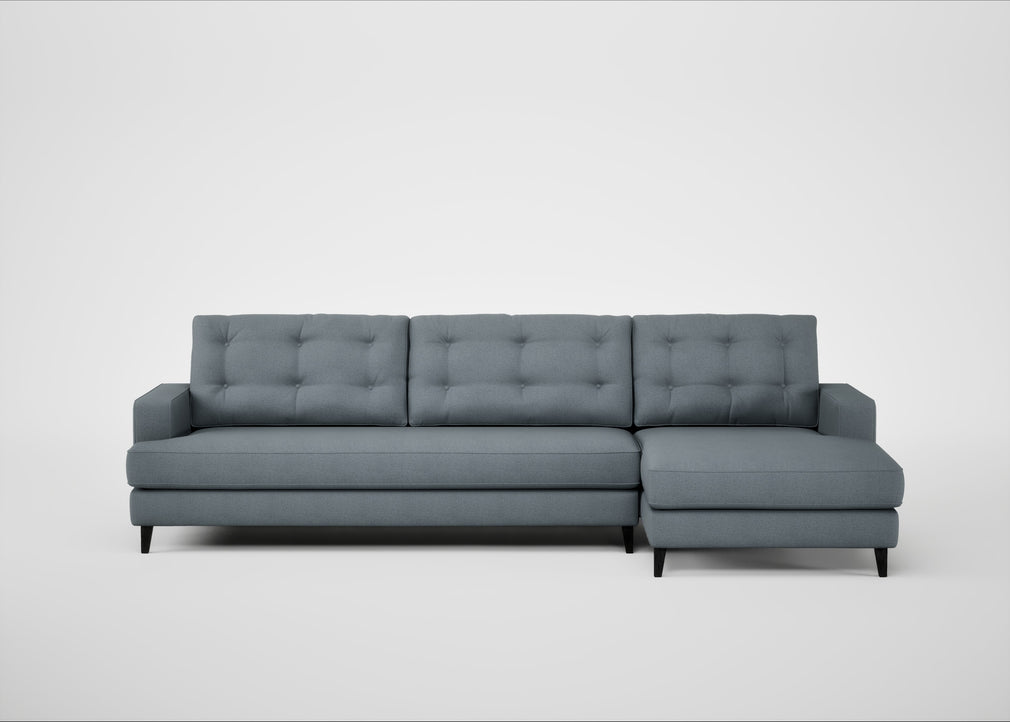 Mistral Right Hand Facing Corner Sofa Capelo Linen-Cotton Mineral / Black