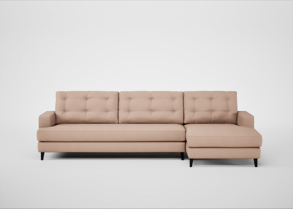Mistral Right Hand Facing Corner Sofa Capelo Linen-Cotton Rosedale / Black