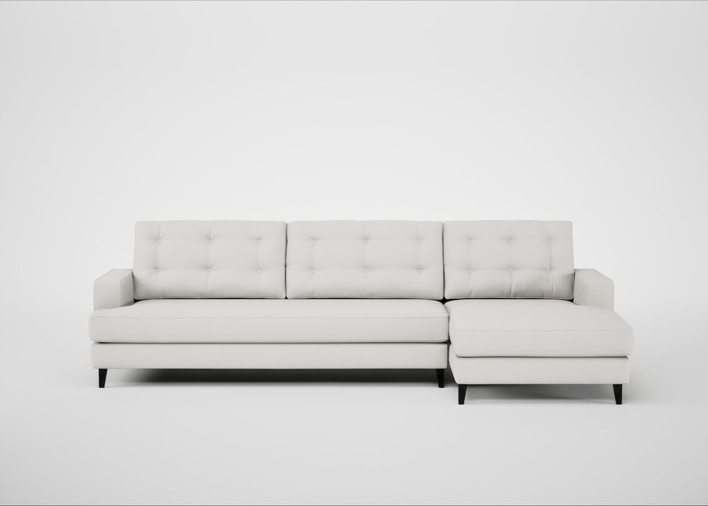 Mistral Right Hand Facing Corner Sofa Capelo Linen-Cotton Sea Salt / Black