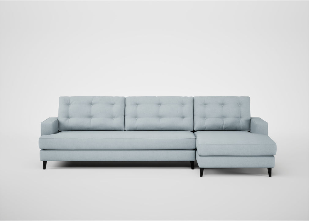 Mistral Right Hand Facing Corner Sofa Capelo Linen-Cotton Sea Shanty / Black