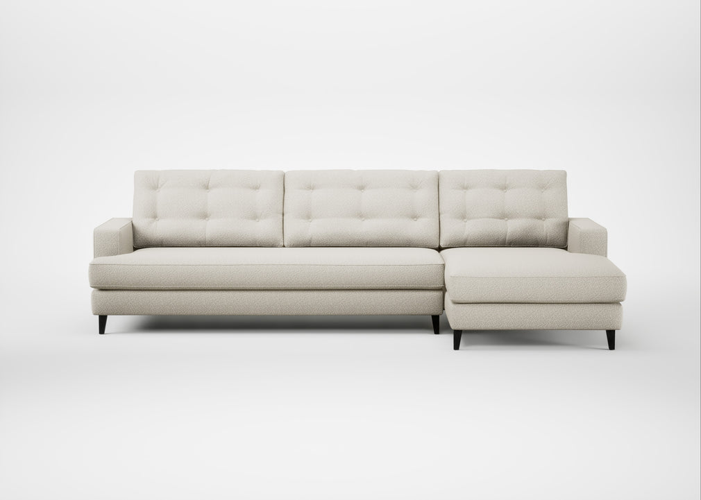 Mistral Right Hand Facing Corner Sofa Chunky Boucle Ecru / Black
