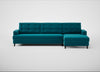 Mistral Right Hand Facing Corner Sofa Cotton Velvet Teal / Black