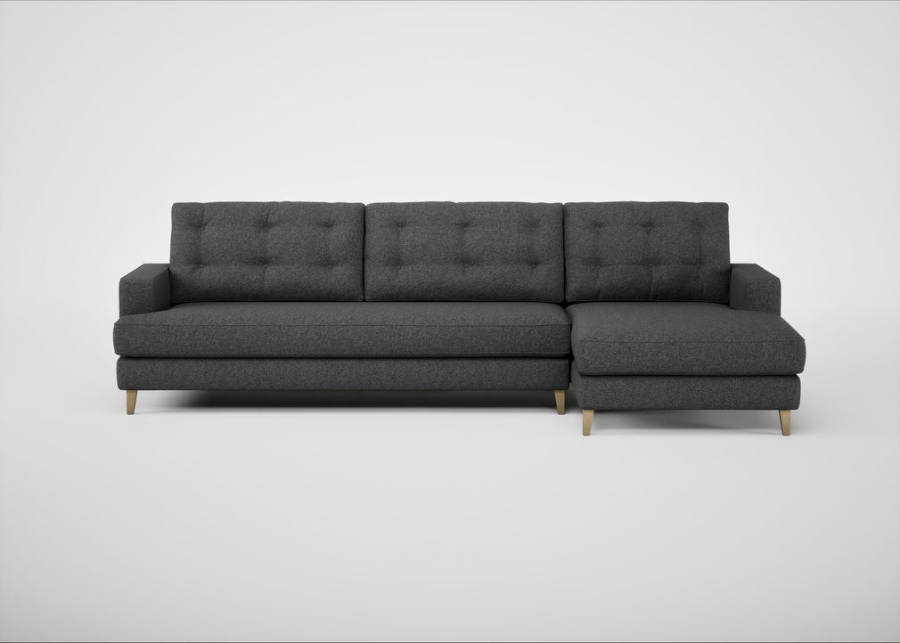 Mistral Right Hand Facing Corner Sofa Melton Wool Granite / Natural