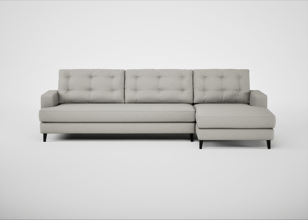Mistral Right Hand Facing Corner Sofa Melton Wool Limestone / Black