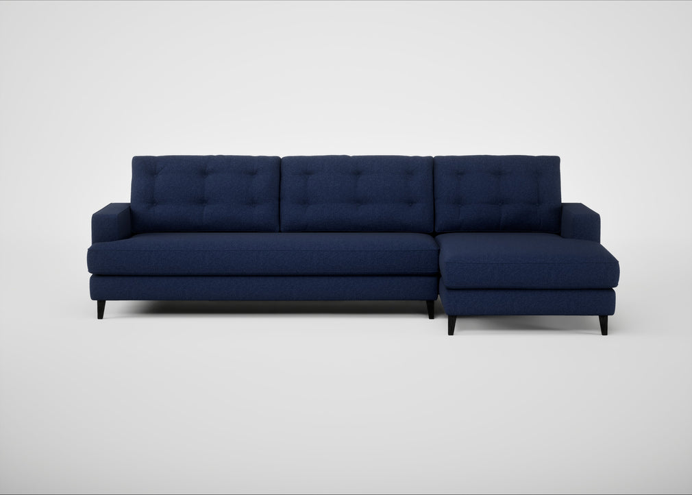 Mistral Right Hand Facing Corner Sofa Melton Wool New Navy / Black