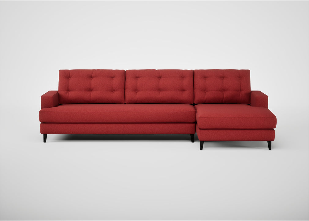 Mistral Right Hand Facing Corner Sofa Melton Wool Red Oxide / Black
