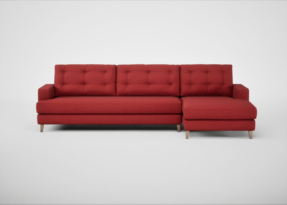 Mistral Right Hand Facing Corner Sofa Melton Wool Red Oxide / Natural