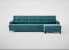 Mistral Right Hand Facing Corner Sofa Smart Luxe Velvet Airforce Blue / Black