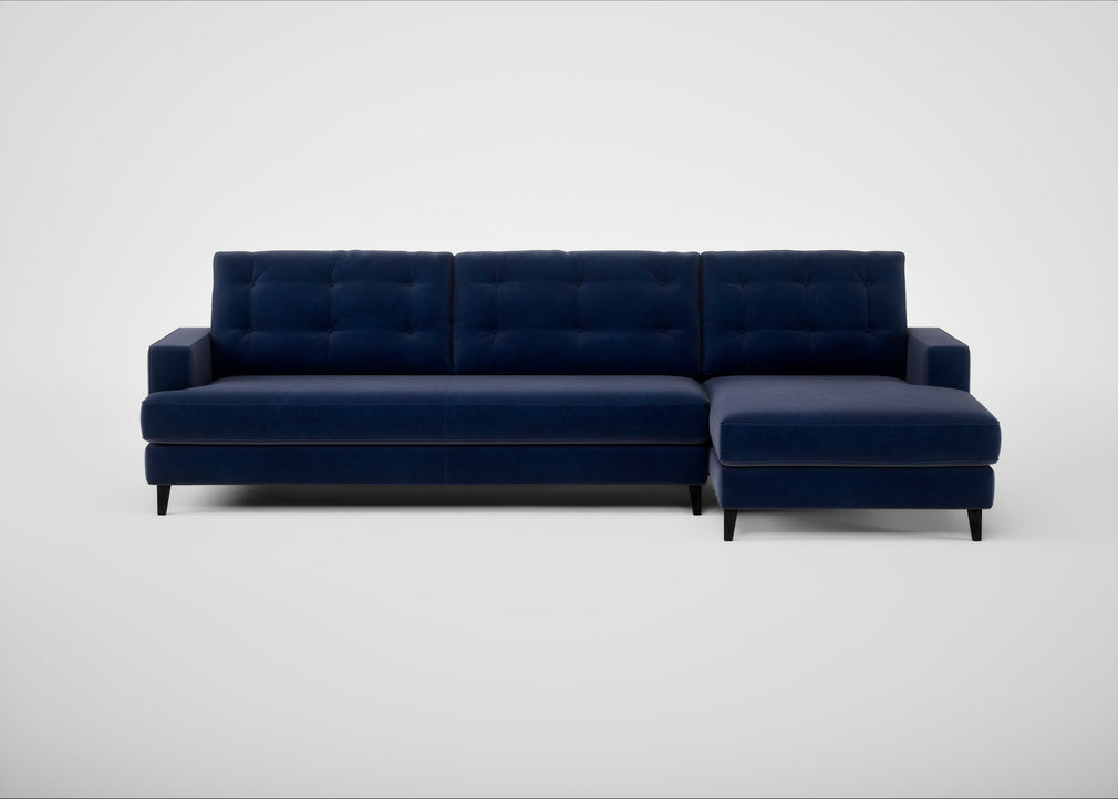 Mistral Right Hand Facing Corner Sofa Smart Luxe Velvet Midnight / Black