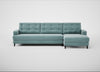 Mistral Right Hand Facing Corner Sofa Smart Luxe Velvet Mineral Blue / Black