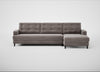 Mistral Right Hand Facing Corner Sofa Smart Luxe Velvet Mushroom / Black