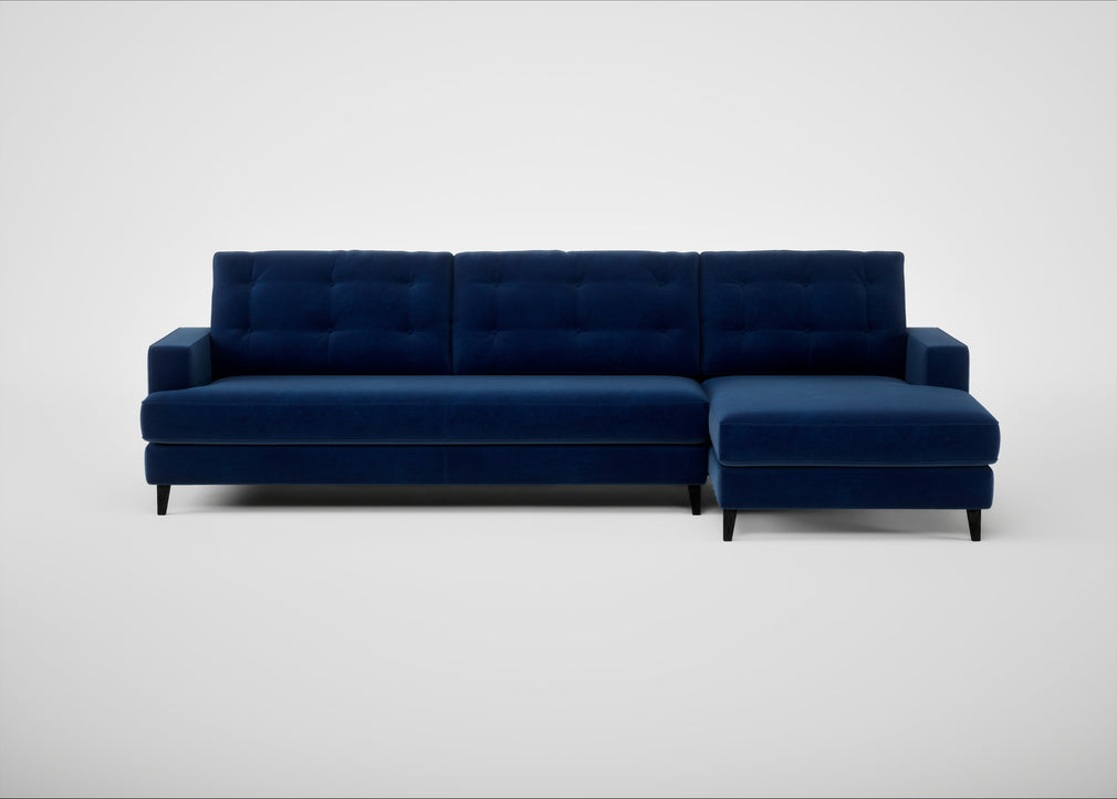 Mistral Right Hand Facing Corner Sofa Smart Velvet Dusk / Black