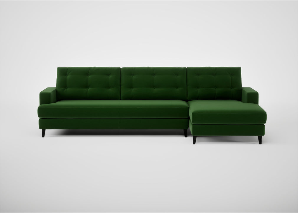 Mistral Right Hand Facing Corner Sofa Smart Velvet Forest / Black