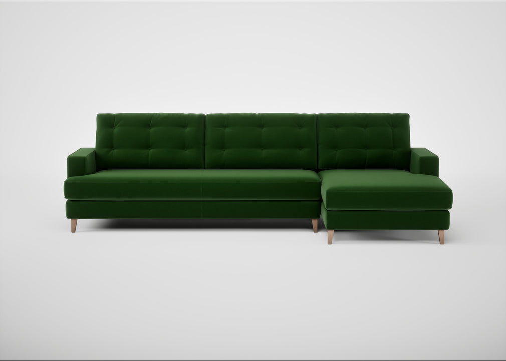 Mistral Right Hand Facing Corner Sofa Smart Velvet Forest / Natural