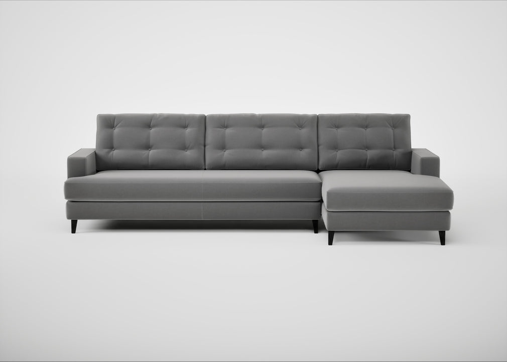 Mistral Right Hand Facing Corner Sofa Smart Velvet Mercury / Black